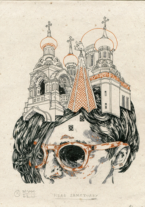 nvm-illustration: &lsquo;Head Sanctuary&rsquo; Three Illustrations in three days. 