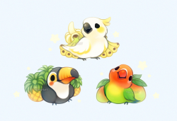 tinyfishcrowson: fluffysheeps: Fruity!! 🐦