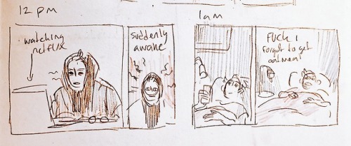 hourly comics part two! the evening was significantly less eventful but thats nice (part 1)