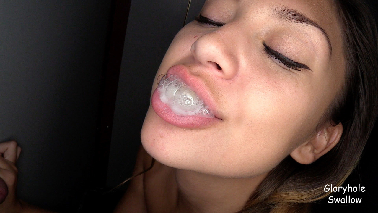 gloryholeswallow:  Gorgeous Latina 18yo has her first Gloryhole adventure and has