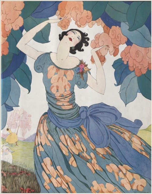 Vintage illustration.Vogue. Édition française.15 Février 1921.Art by Helen Dryden.