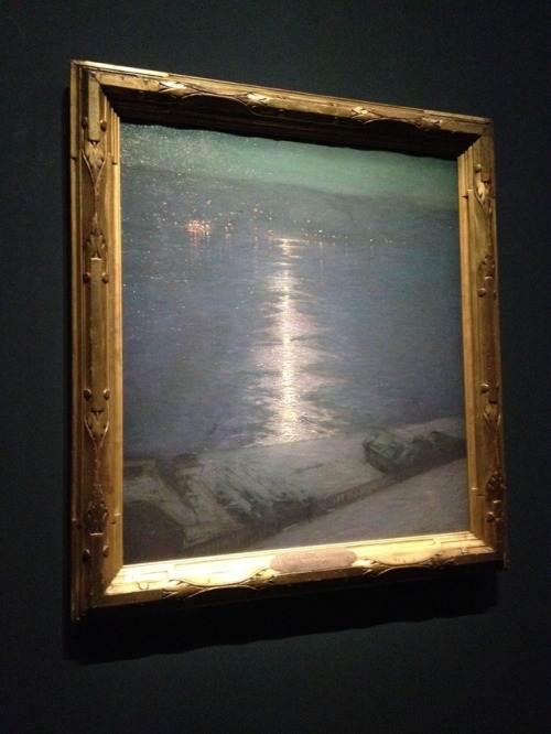 Lowell Birge Harrison (1854 Philadelphia, US - 1929 Woodstock, US)Moonlight on the river, 1929Oil on