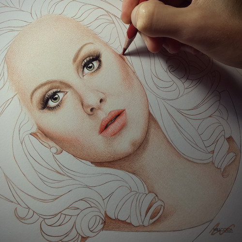 willcostaillustration:  Adele, in progress. 