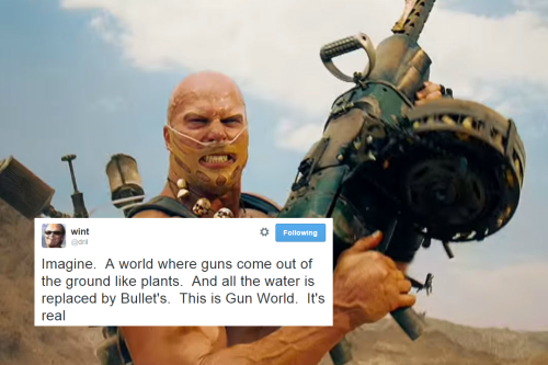 frog-and-toad-are-friends:Mad Max: Fury Road + Dril tweets