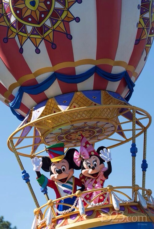 Up, up and away in their beautiful balloon (from D23)
