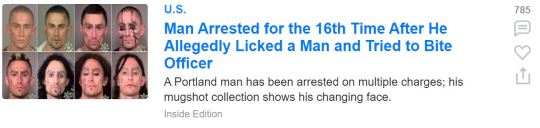 Man Arrested for the 16th Time After He Allegedly Licked a Man and Tried to Bite Officer