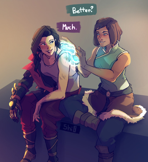 shinyauspistice:Commission made for @korrasamiturf, thank you so much, I really enjoy drawing the ba