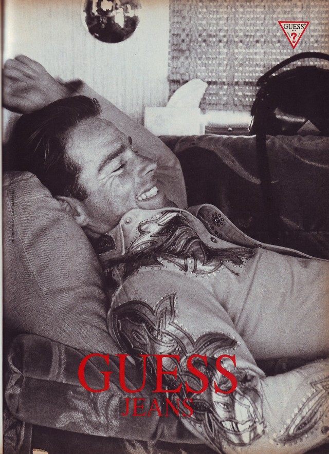 Guess print ad, August 1992 #1992#90sfashion#90s#guess#guess jeans#guess ads#guess vintage#retro prints#vintage prints#retro ads#vintage ads#90sguess#georges marciano
