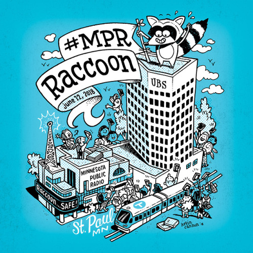 Some fan art inspired by St. Paul’s most famous raccoon. Now available as a print & a shir