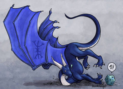 donkringel: Critical fail! Poor dragon, I can relate :D This was a commission for a friend from a wh