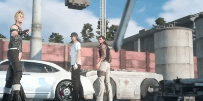 rizupicor: The way Prompto hides behind Ignis and how Ignis stands protectively in