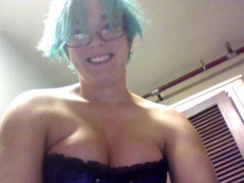 Porn msunsolvedmystery:  Purple corset and g string. photos