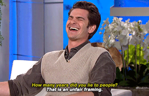 yellenabelovas:Andrew Garfield lied about not being in No Way Home for 2 years #andrew garfield#cast#gifs#reblog