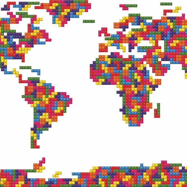 Tetris Map of The World by Stephen Gowland