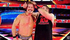 specialagent-dalecooper: kevin owens and his bff chris jericho 
