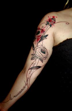 thestarlighthotel:  Arm tattoo by Belly,