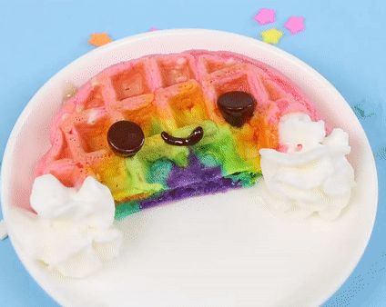 sailorstimmy:  Rainbow waffles  Dont remove my caption and credit if you use!