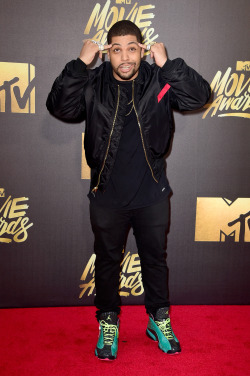 celebritiesofcolor:  O'Shea Jackson Jr. attends the 2016 MTV Movie Awards at Warner Bros. Studios on April 9, 2016 in Burbank, California. 