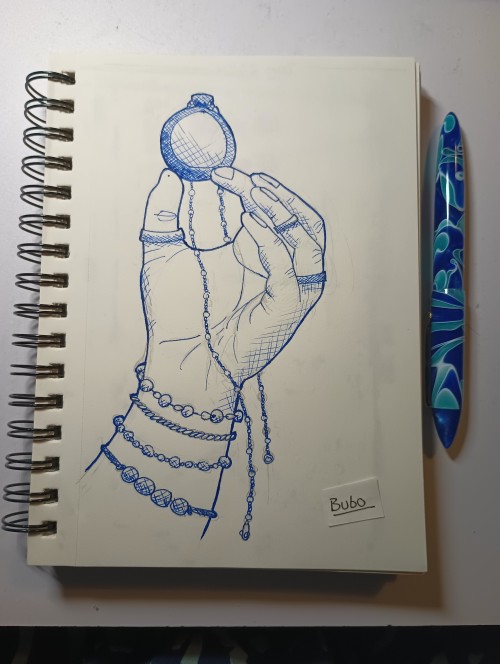 Inktober Day 21/22 2023: Chains! Inks: Pilot Iroshizuku Asa-Gao