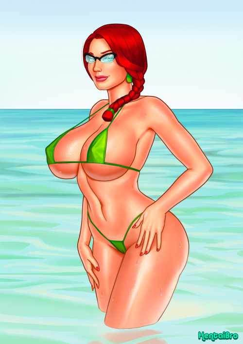 Two recent commissions. The sexy redhead is Alyssa and you can see more of her in this blog:Zoomp 3D