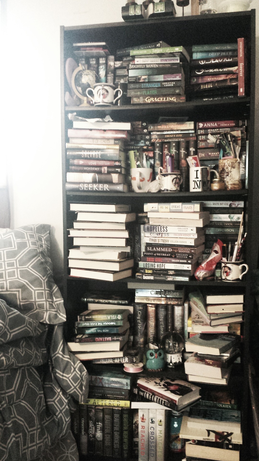 buttermybooks:  Someone send help… or a new bookshelf… ASAP