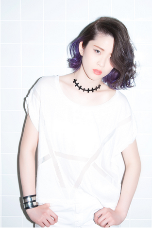 Digital Perm + Color (Ash Black base color + Purple high light) snob - スノッブ