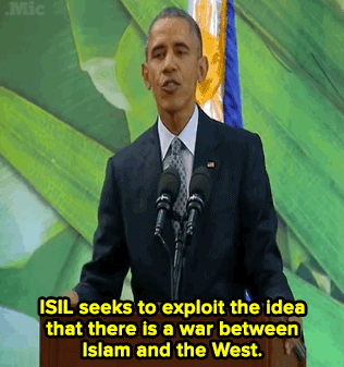 micdotcom:  theladyofsummer:  houstonforbernie:  wehateyou-pleasedie:  micdotcom:  Watch: President Obama calls out Republicans for their refugee hypocrisy — and then drops the mic by tying it to the debates.   man LISTEN  Most presidents enter a “lame