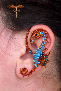 ianbrooks:  Wire Ear Wraps by Alina Iftime You know what your ears are missing? Guitars. And scorpions. Maybe a sea horse. Basically your ears need to feel like they’re in an 80’s rock video, minus the goblet smashing. You can contact Alina at any