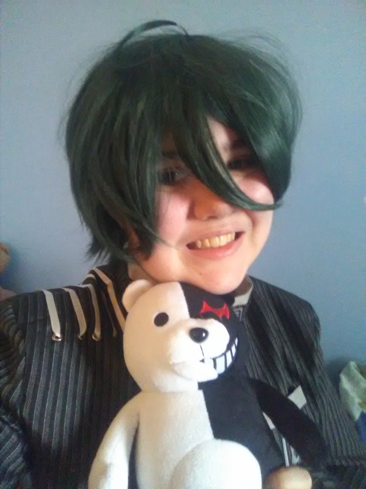 kokichi with monokuma plush fanart kokichi with monokuma plush fanart