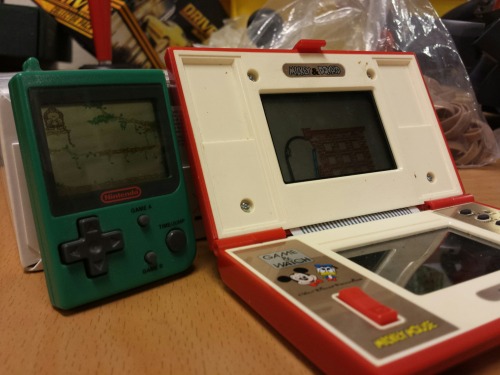 Nintendo Game & Watch Mickey & Donald, 1982, and Nintendo Mini Classic Donkey Kong Junior, 1