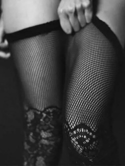 icandolotsofthingsmaster:  Just the thought of you in fishnets makes My brain sweat little girl. -DB 