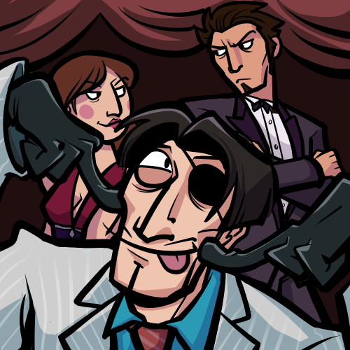 agentshilonglang:[ image descriptions:The first is of two competitors back to back on a stage before curtains. Kirara, on the left, smiles wry and confidently behind her shoulder at Kiryu, who stares her back down with his arms crossed. They’re dressed