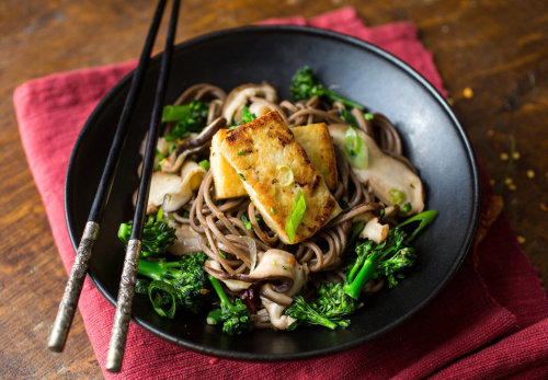 VEGAN DAILY RECIPE:  Stir-Fried Soba Noodles With Shiitakes And Baby Broccoli