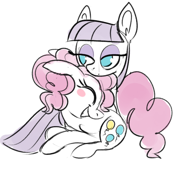 goggles-art:Maud and Pinkie are cute sisters.