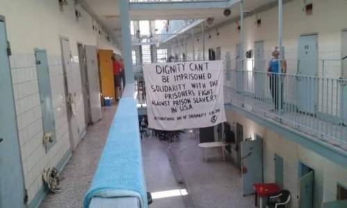 fuckyeahanarchistbanners: Korydallos Prison in Greece, where prisoners went on strike and hung banne