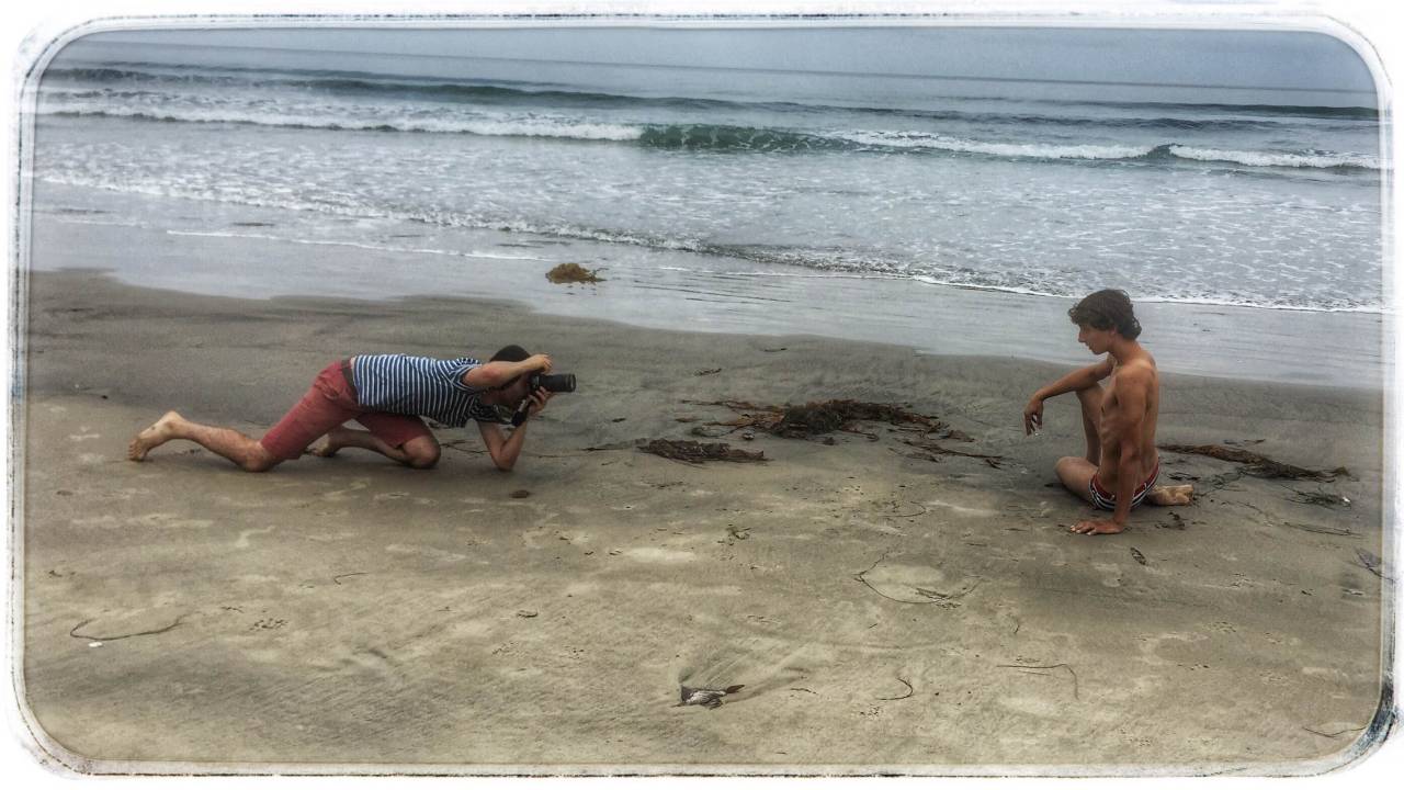 Here I am, in action, during a seaside photoshoot with Evan in San Diego. A very