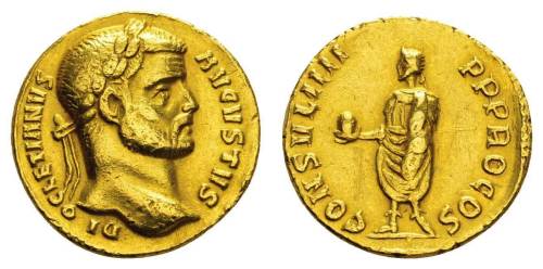 worldofnumis:Roman Imperial Coins - Diocletianus, 284-305, AV Aureus, 290/292, Antiochia, Av.: DI - 