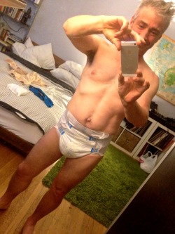 wetscruff:  Getting snug and dry after being soggy all day is heaven :p     hot diapered man