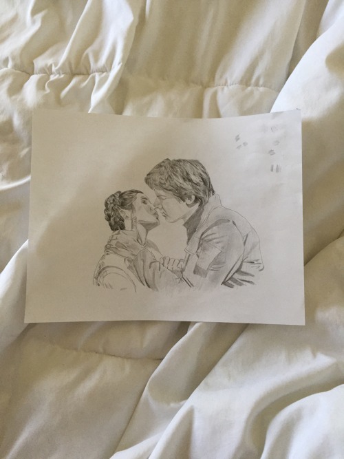 davidsduchovny:In other news I stayed up until 2:30 last night drawing Han and Leia because I have n