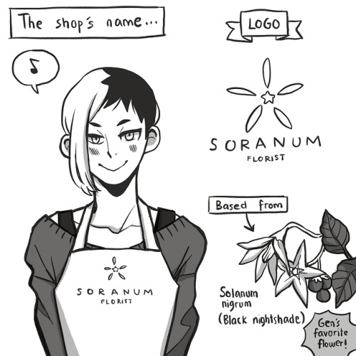 tloraxin: Flower Shop AU SenGen crossposted from Twitter. Will update more when I draw more of this 