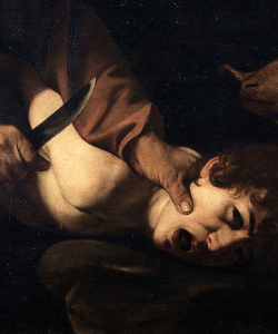 marcuscrassus:  Caravaggio - Sacrifice of Isaac (1603-4) 