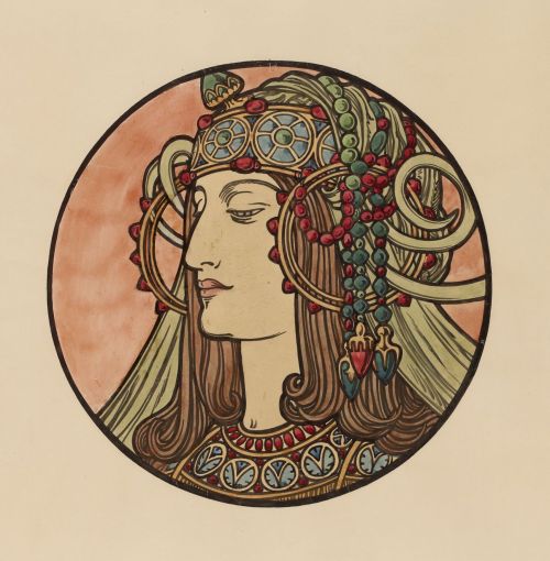 Alphonse Mucha, Stained-glass windows for the Fouquet shop, c. 1915
