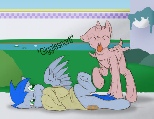butters-the-alicorn: All this vicious fighting. They probably should head back inside before the guard comes to pick them up. Butters didn’t even put on sunscreen on the way out.   x3