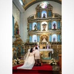 At the church… The priest giving his