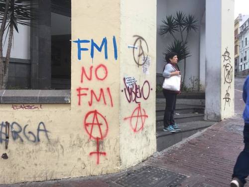 Graffiti seen around Quito during the popular insurrection against an IMF backed austerity package. 