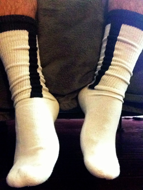 masternservant:  3/17/13  Fake Baseball stirrup socks….but still hot!