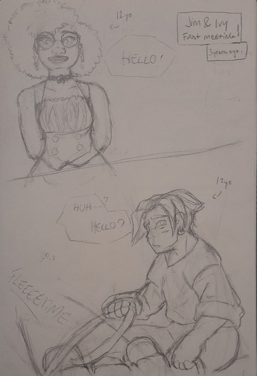 Ivy : Hello !
Jim : Uh... Hello ?