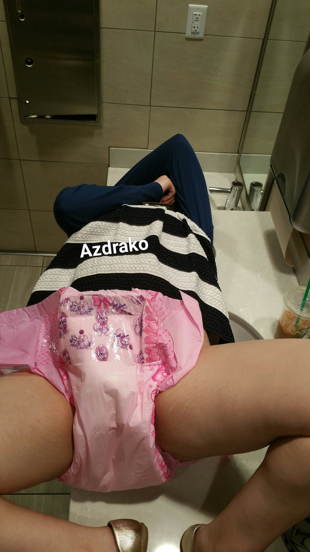 azdrako:  I forced baby cat into the family restroom and pulled up her skirt. Her