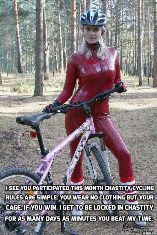 First captions by me, always had a crush on latex and helmets, and of course chastity :) Please tell