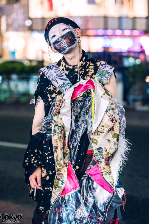 Japanese students TKM Freedom and Kanji on the street in Harajuku wearing avant-garde styles featuri